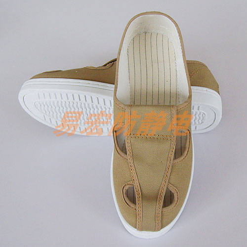 YH-603土黄帆布四孔鞋